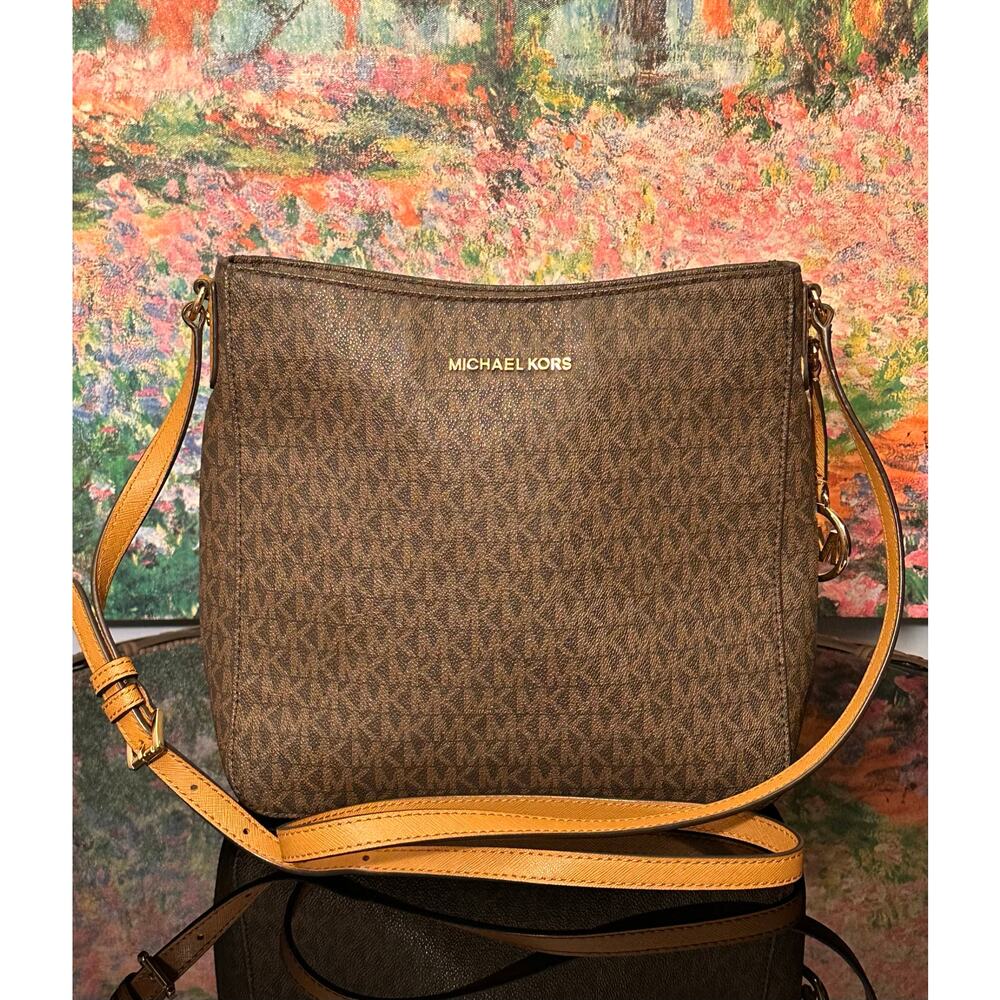 MICHAEL Michael Kors Brown & Tan Signature Monogram Crossbody